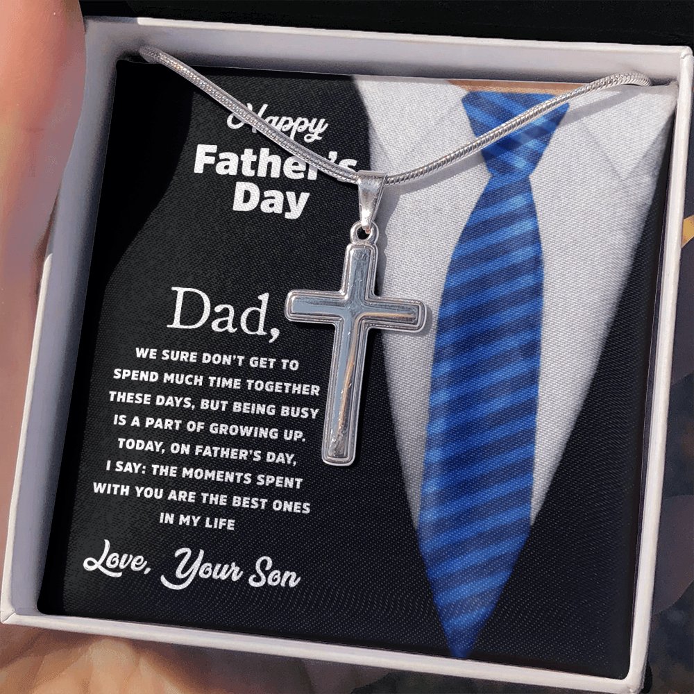 Happy Father's Day Gift - Part Of Growing Up - Personalized Cross Necklace - Celeste Jewel