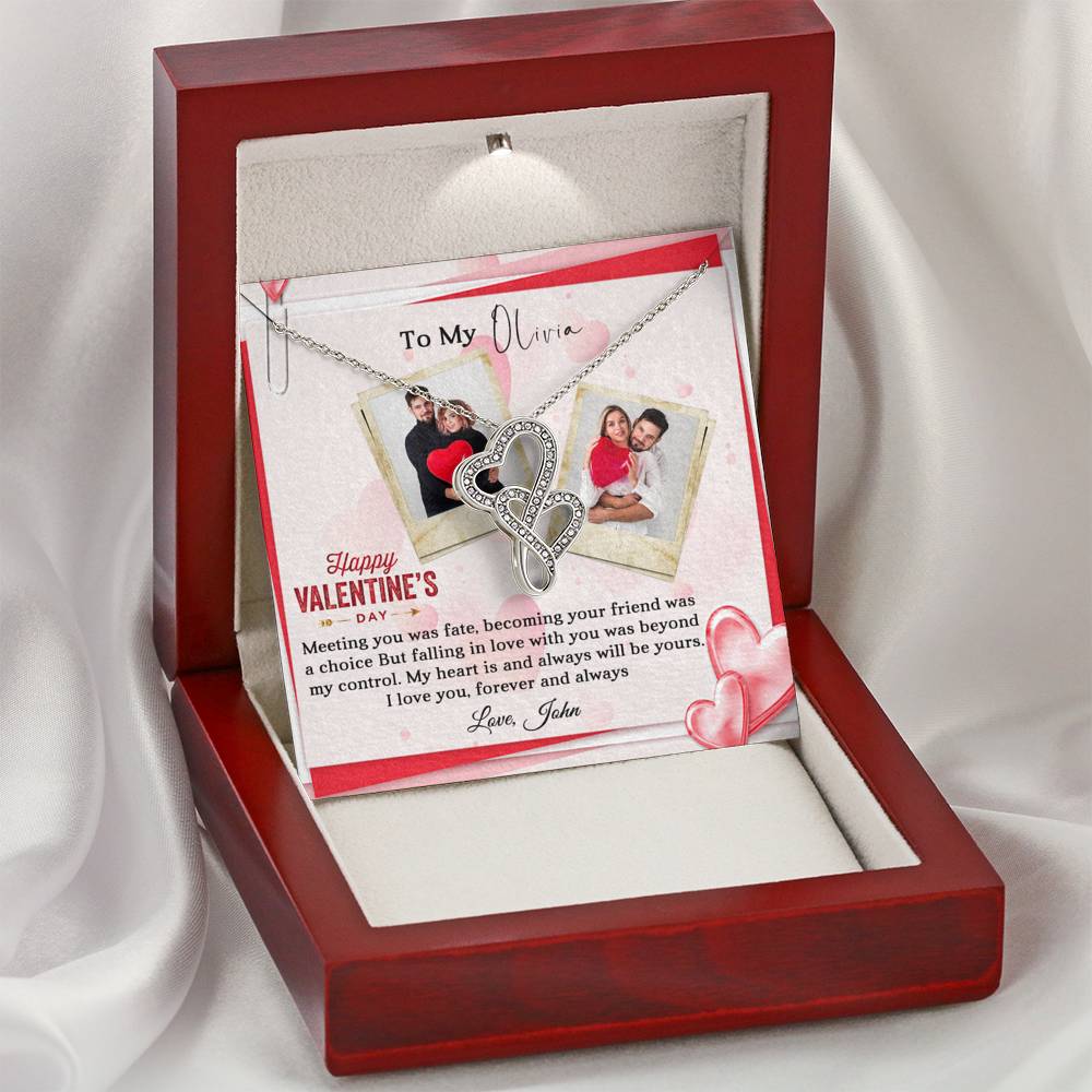 Happy Valentine's Day - Meeting You Was Fate - Intertwined Hearts Necklace - Celeste Jewel