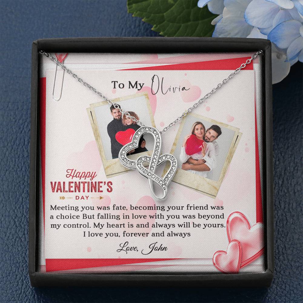 Happy Valentine's Day - Meeting You Was Fate - Intertwined Hearts Necklace - Celeste Jewel