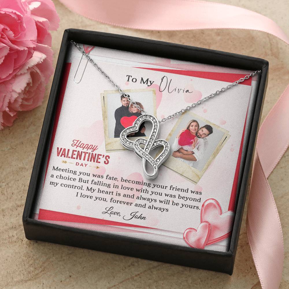 Happy Valentine's Day - Meeting You Was Fate - Intertwined Hearts Necklace - Celeste Jewel