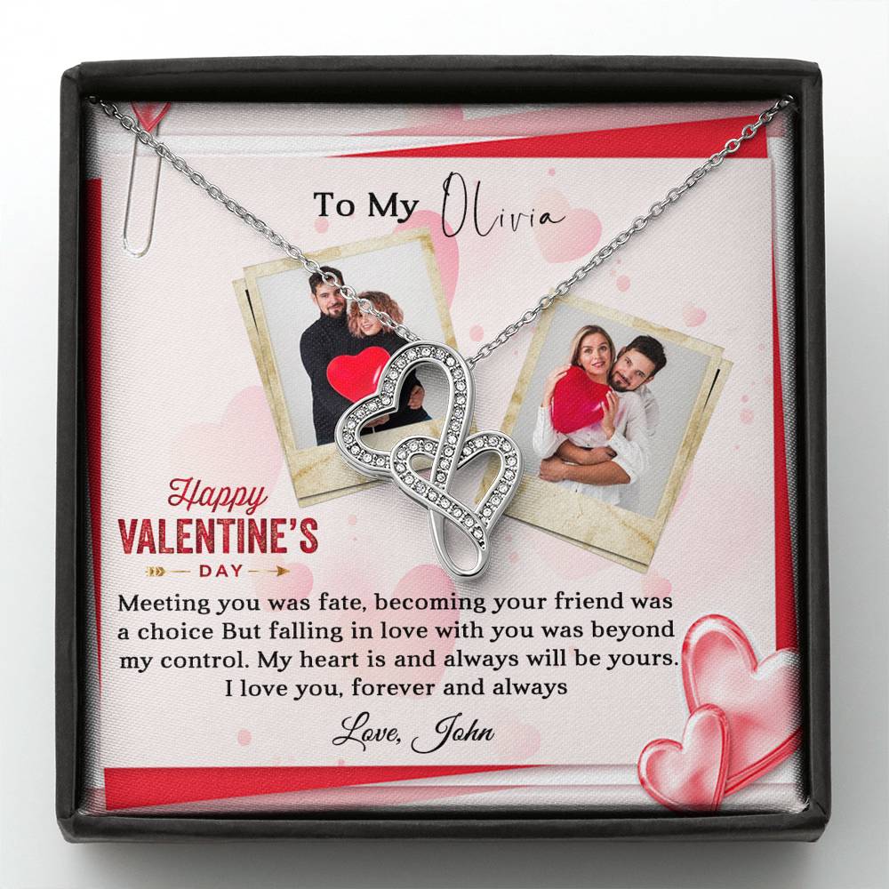 Happy Valentine's Day - Meeting You Was Fate - Intertwined Hearts Necklace - Celeste Jewel