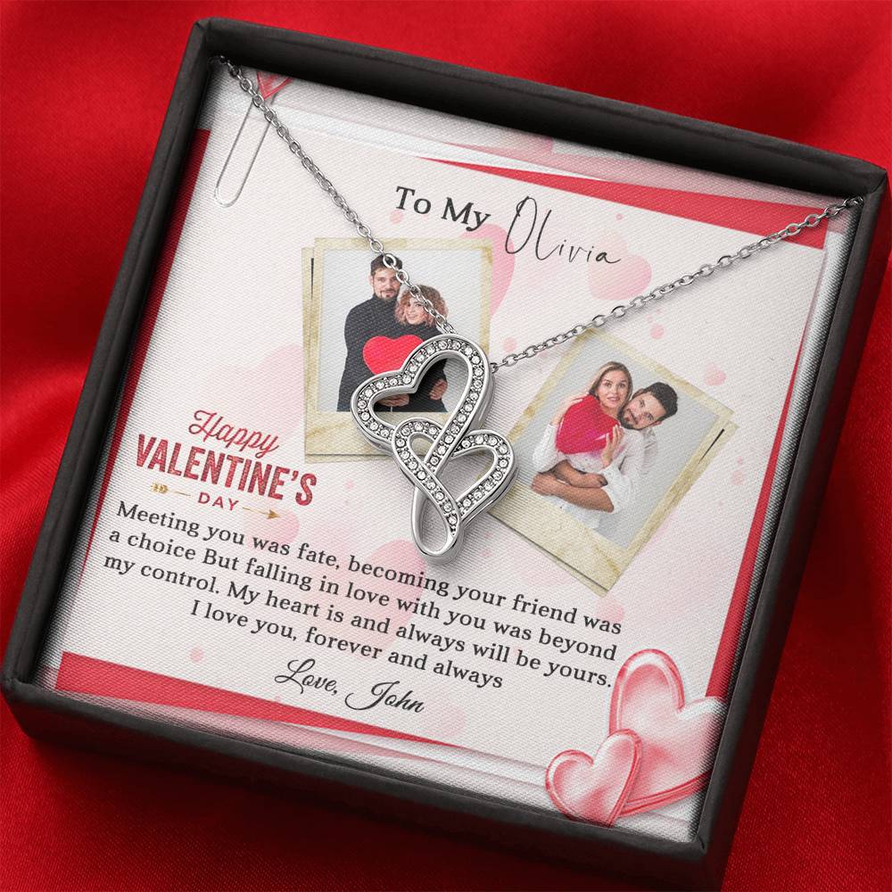 Happy Valentine's Day - Meeting You Was Fate - Intertwined Hearts Necklace - Celeste Jewel