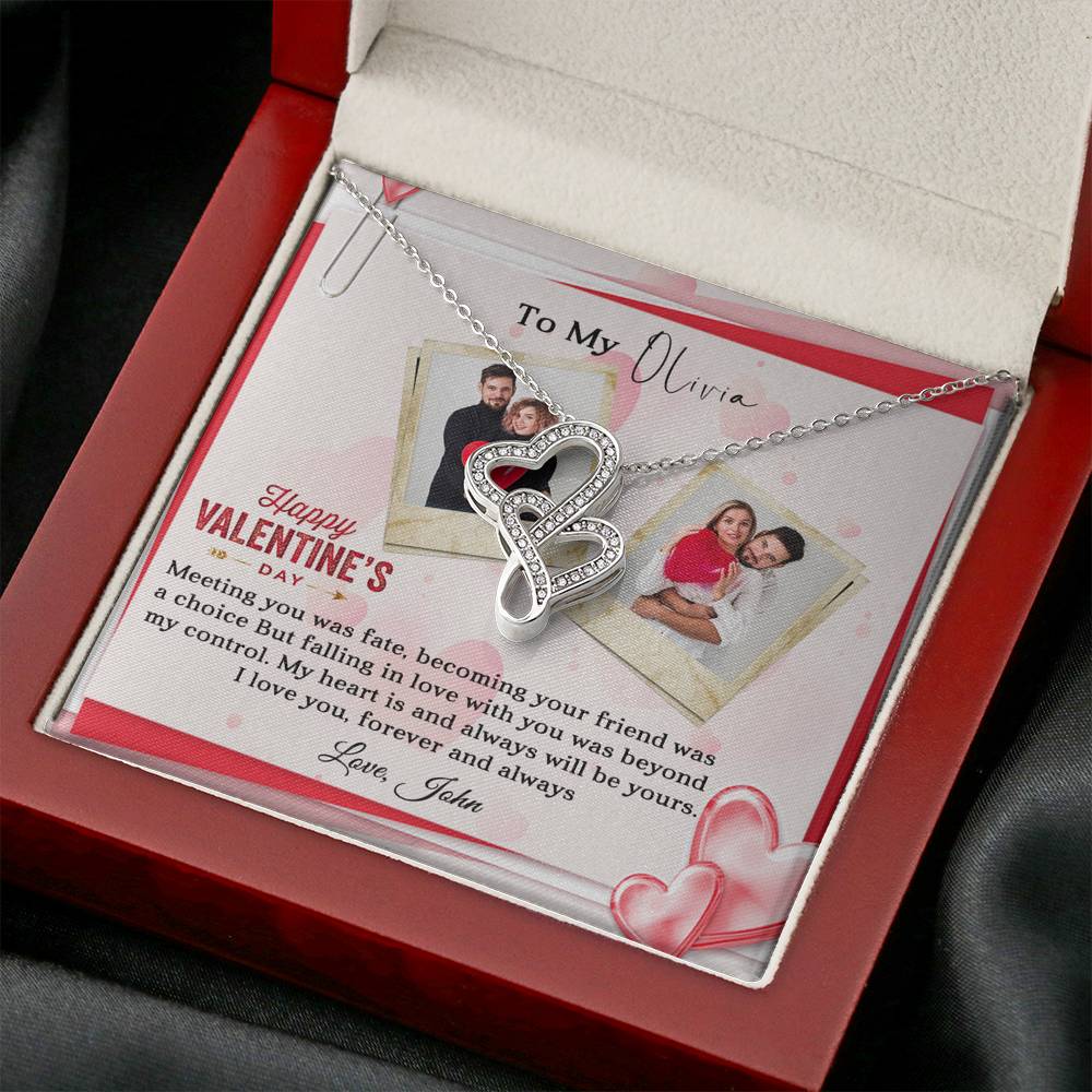 Happy Valentine's Day - Meeting You Was Fate - Intertwined Hearts Necklace - Celeste Jewel