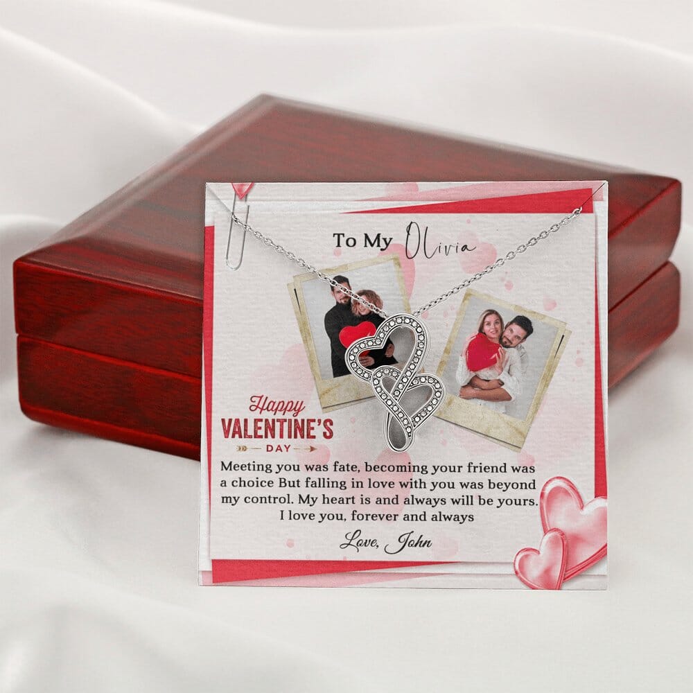 Happy Valentine's Day - Meeting You Was Fate - Intertwined Hearts Necklace - Celeste Jewel