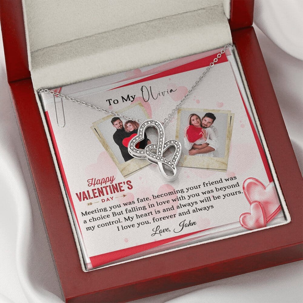 Happy Valentine's Day - Meeting You Was Fate - Intertwined Hearts Necklace - Celeste Jewel