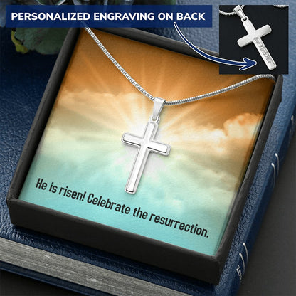 He Is Risen - Personalized Cross Necklace - Celeste Jewel