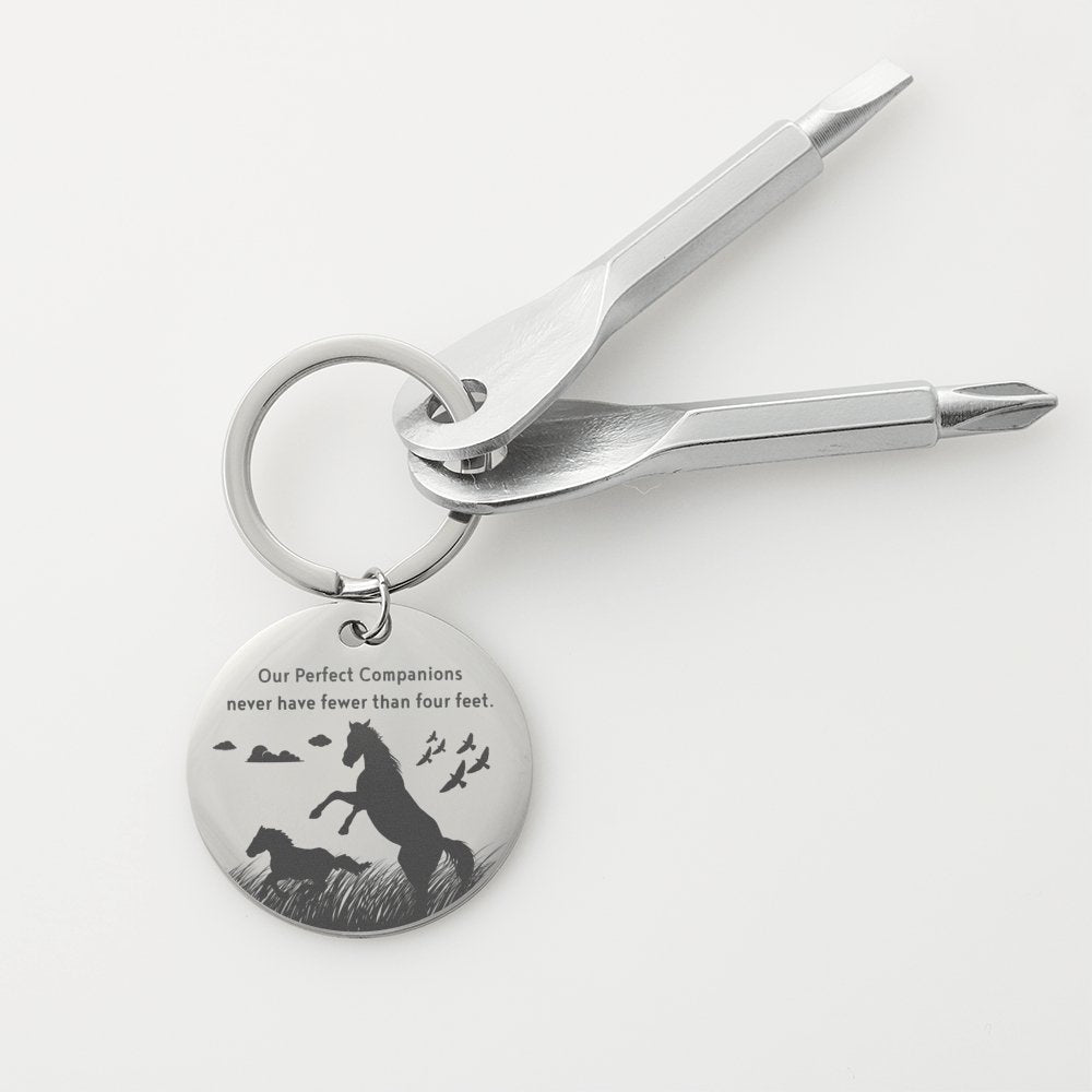 Horse Lover Gift - Our Perfect Companions - Engraved Screwdriver Keychain - Celeste Jewel
