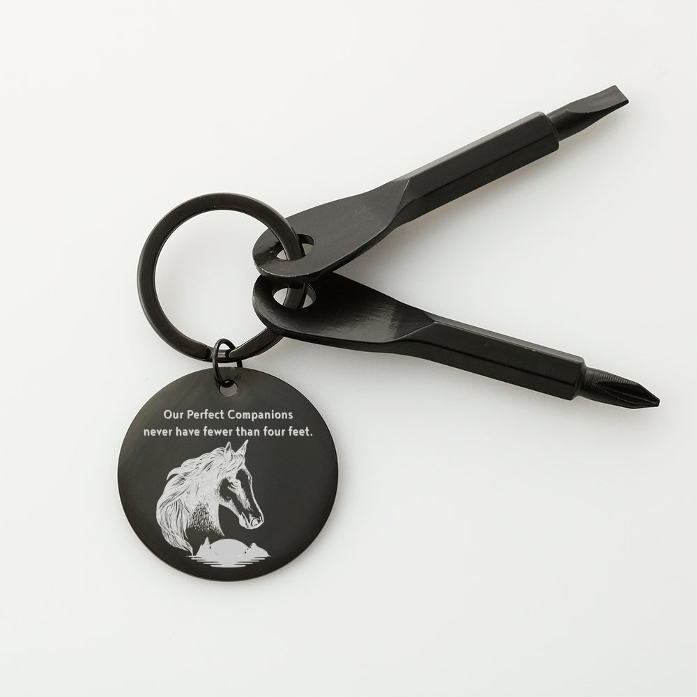 Horse Lover Gift - Our Perfect Companions - Engraved Screwdriver Keychain - Celeste Jewel