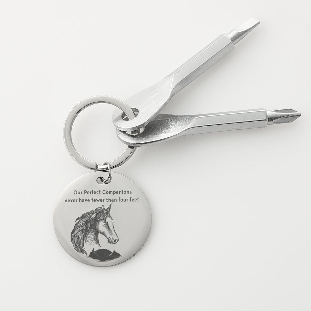 Horse Lover Gift - Our Perfect Companions - Engraved Screwdriver Keychain - Celeste Jewel