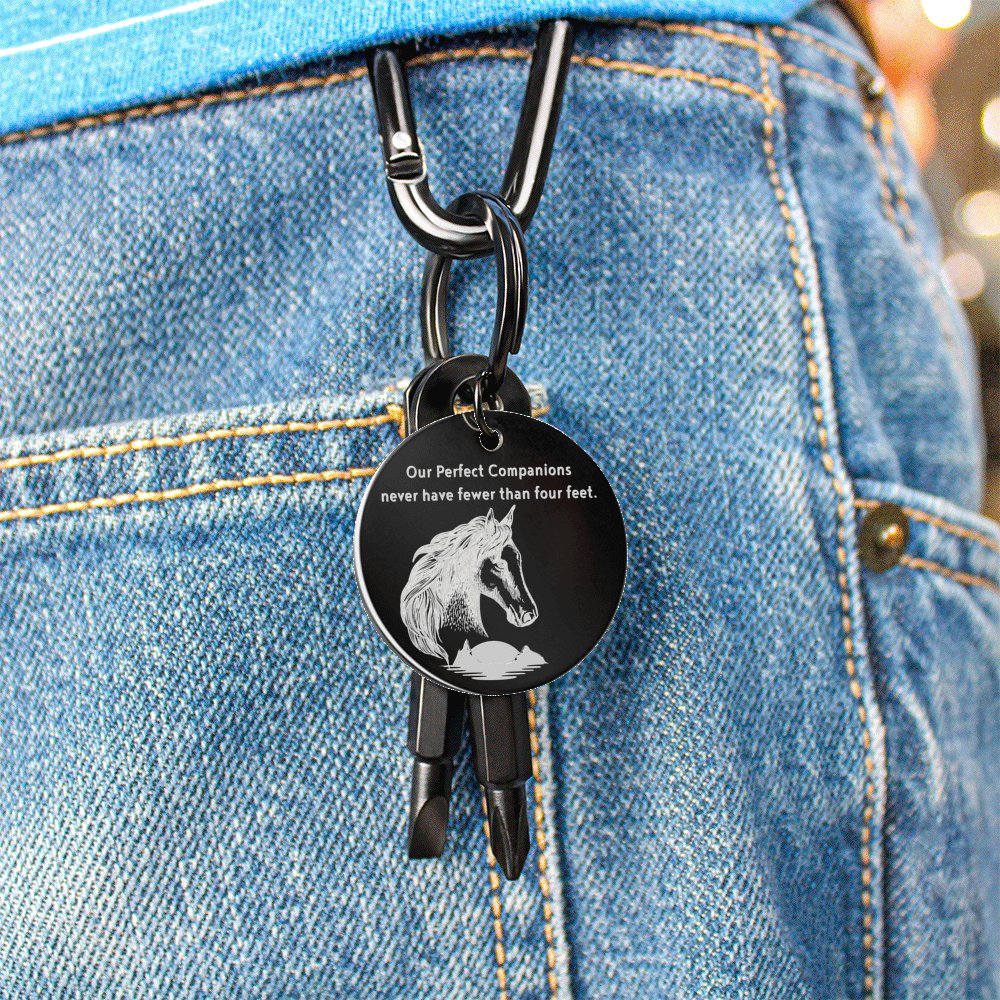 Horse Lover Gift - Our Perfect Companions - Engraved Screwdriver Keychain - Celeste Jewel