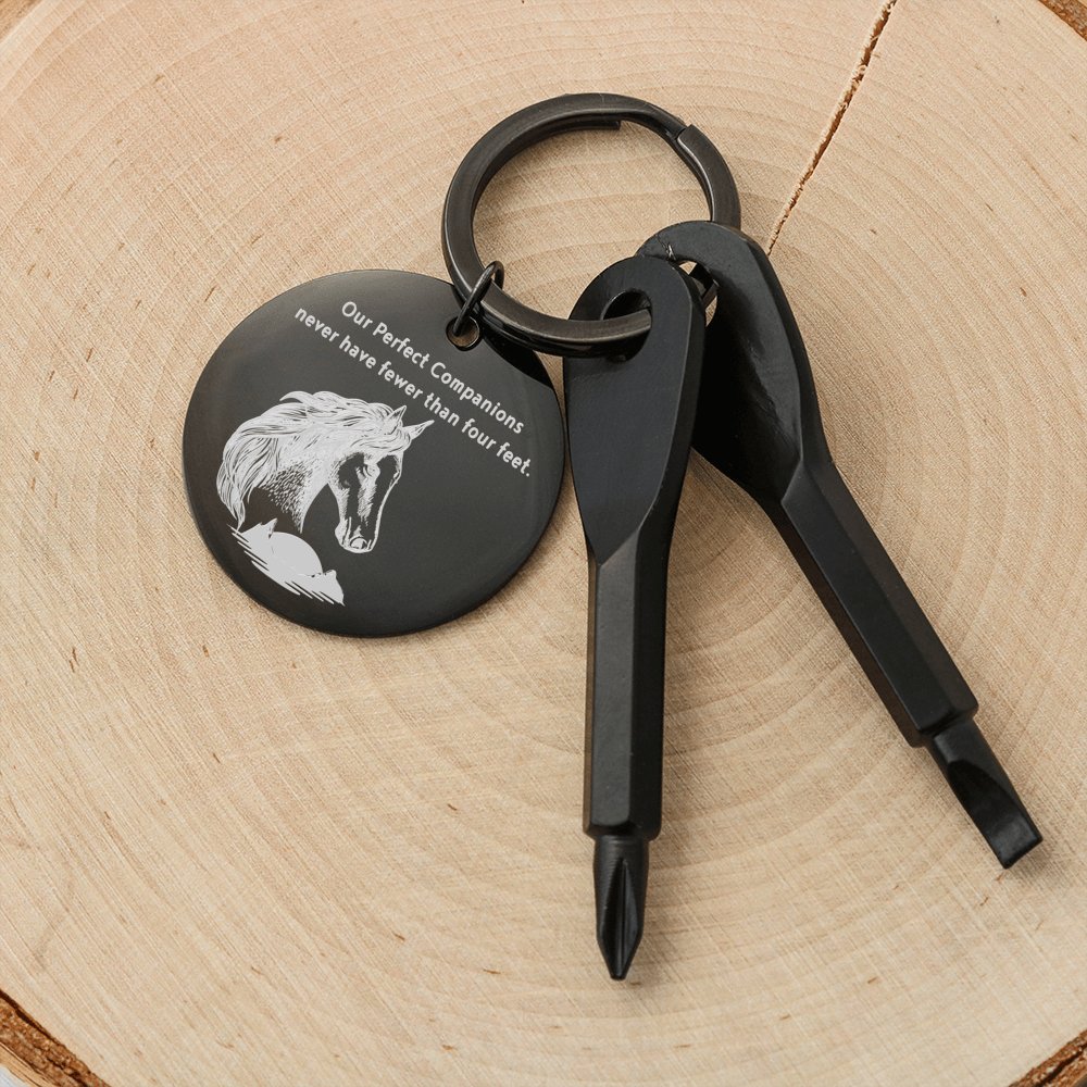 Horse Lover Gift - Our Perfect Companions - Engraved Screwdriver Keychain - Celeste Jewel