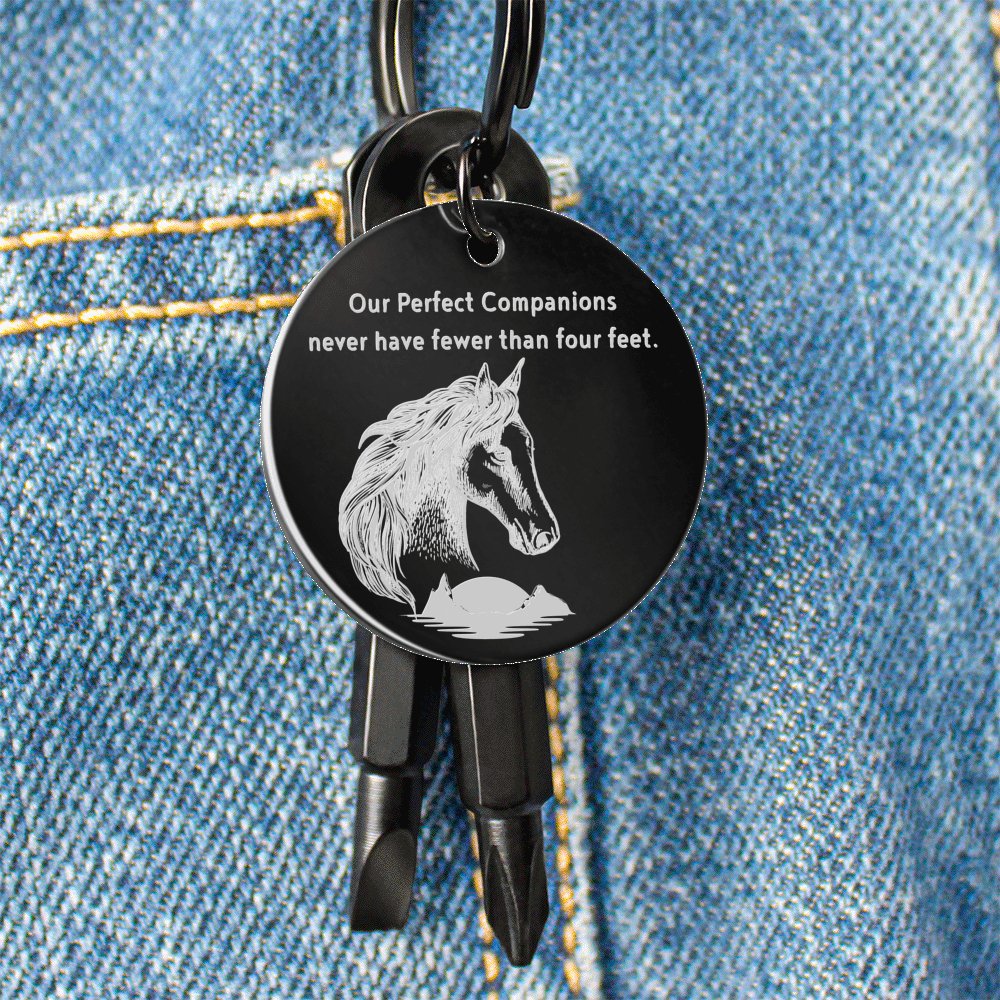 Horse Lover Gift - Our Perfect Companions - Engraved Screwdriver Keychain - Celeste Jewel
