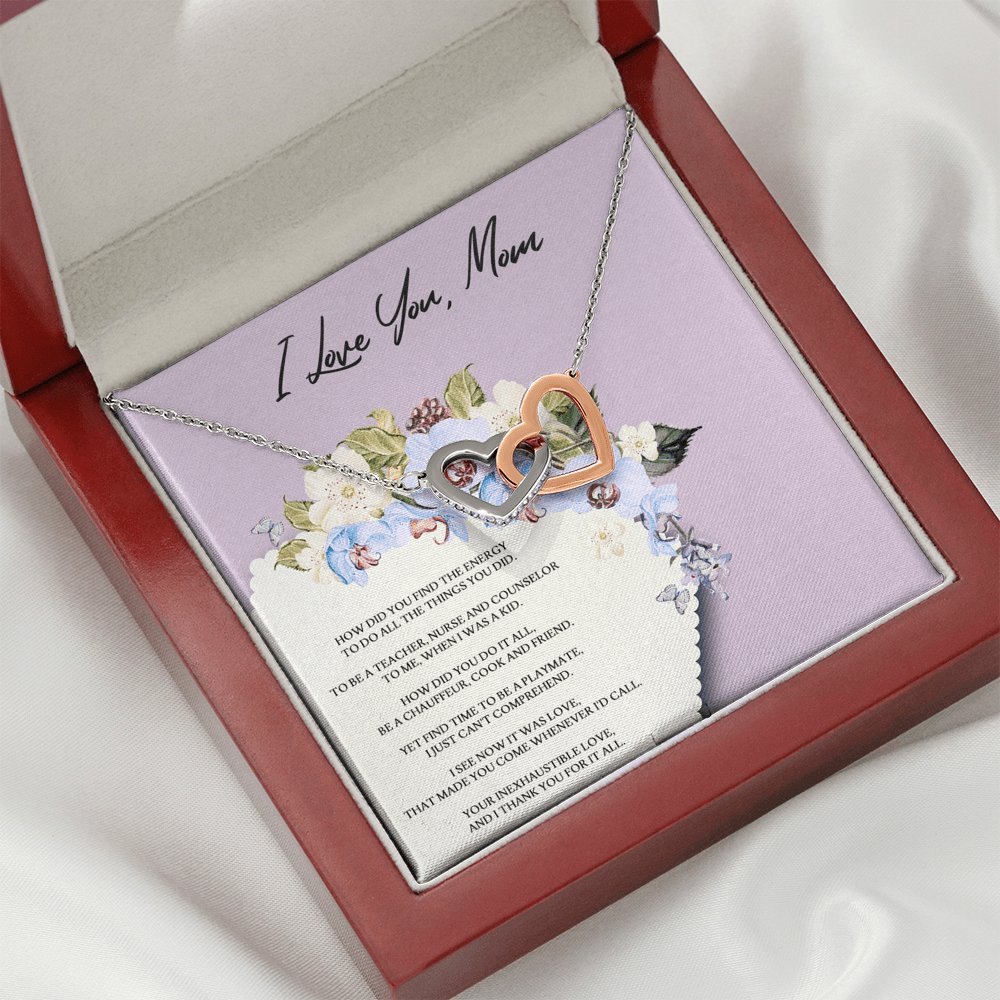 I Love You Mom - Interlocking Hearts Necklace - Celeste Jewel