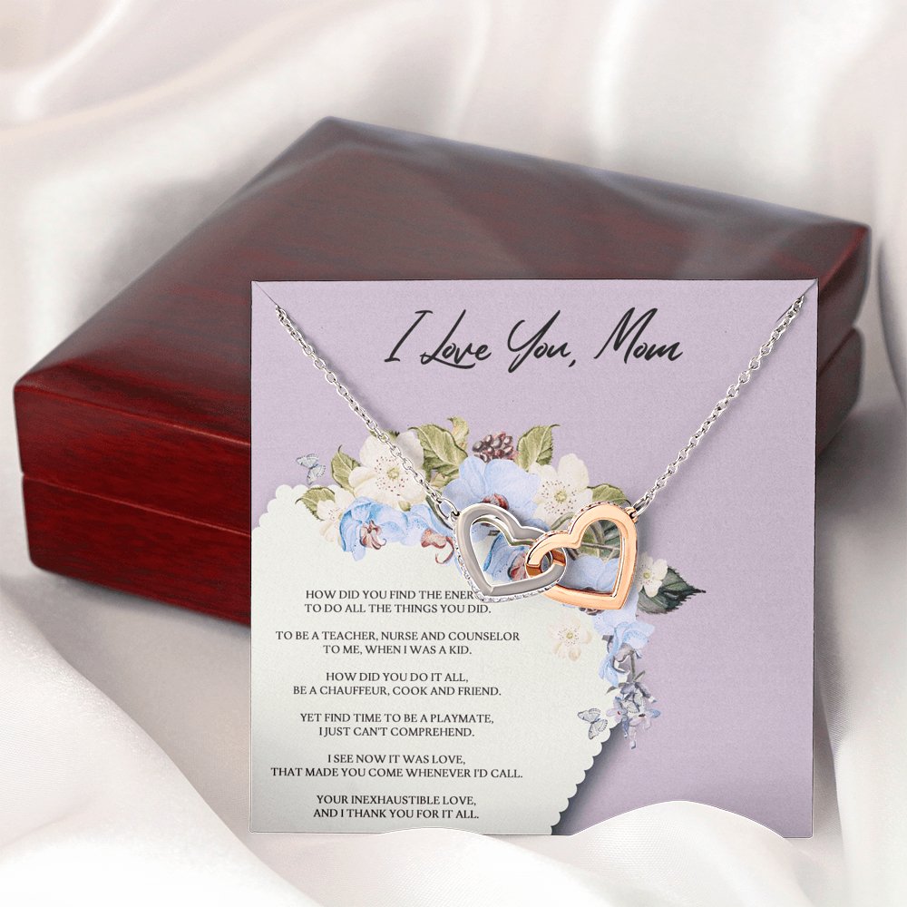 I Love You Mom - Interlocking Hearts Necklace - Celeste Jewel