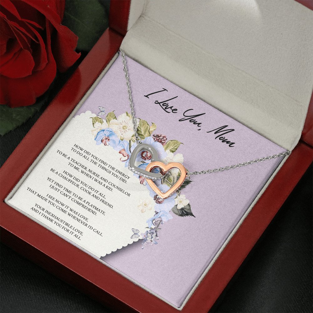 I Love You Mom - Interlocking Hearts Necklace - Celeste Jewel