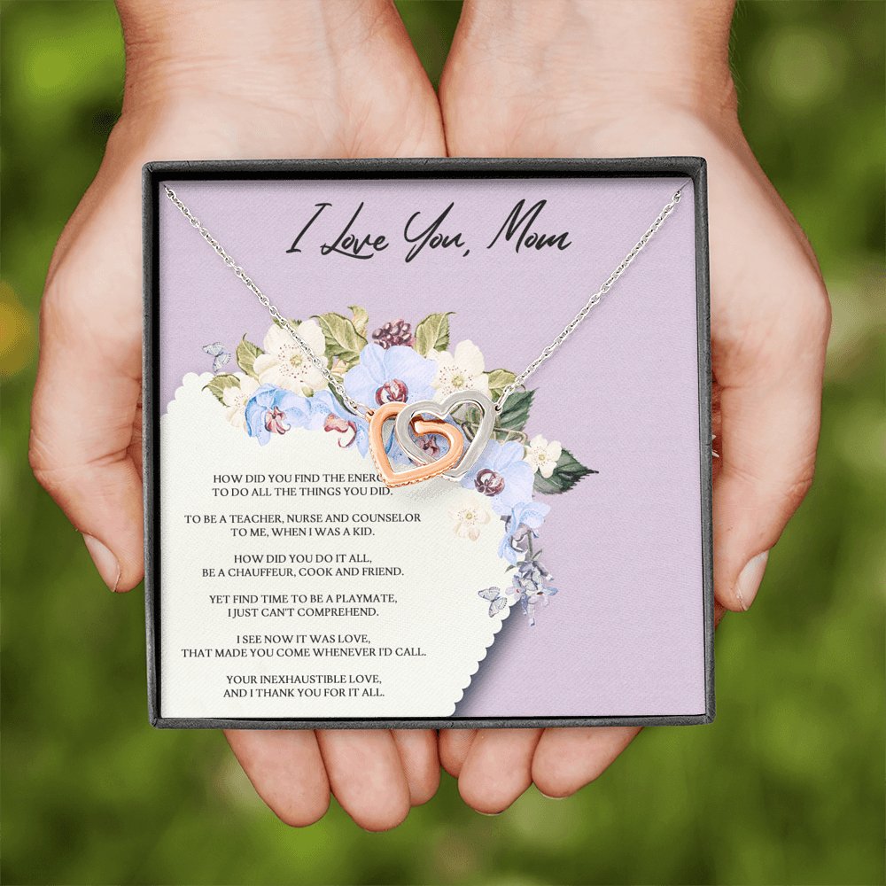 I Love You Mom - Interlocking Hearts Necklace - Celeste Jewel