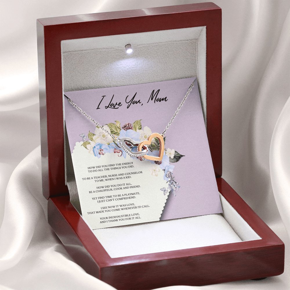 I Love You Mom - Interlocking Hearts Necklace - Celeste Jewel