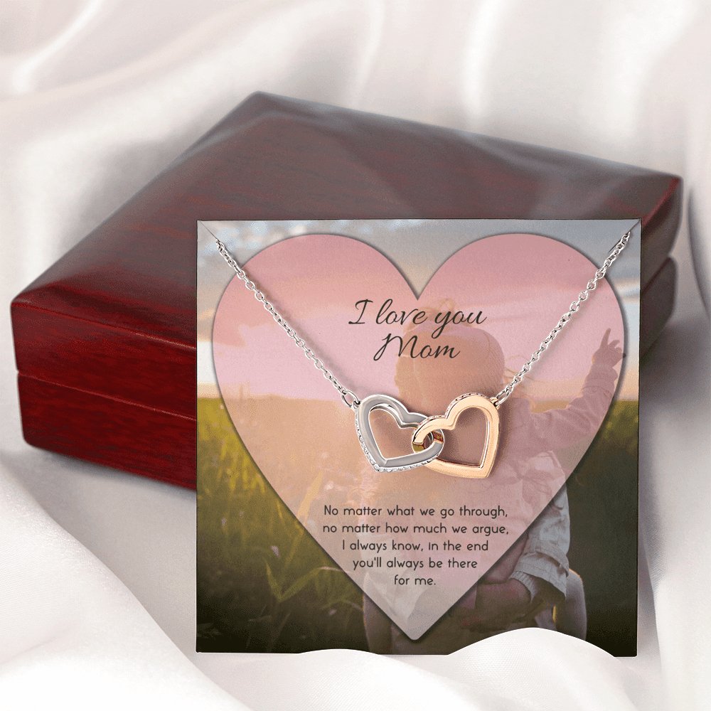 I Love you Mom - No Matter What - Interlocking Hearts - Celeste Jewel