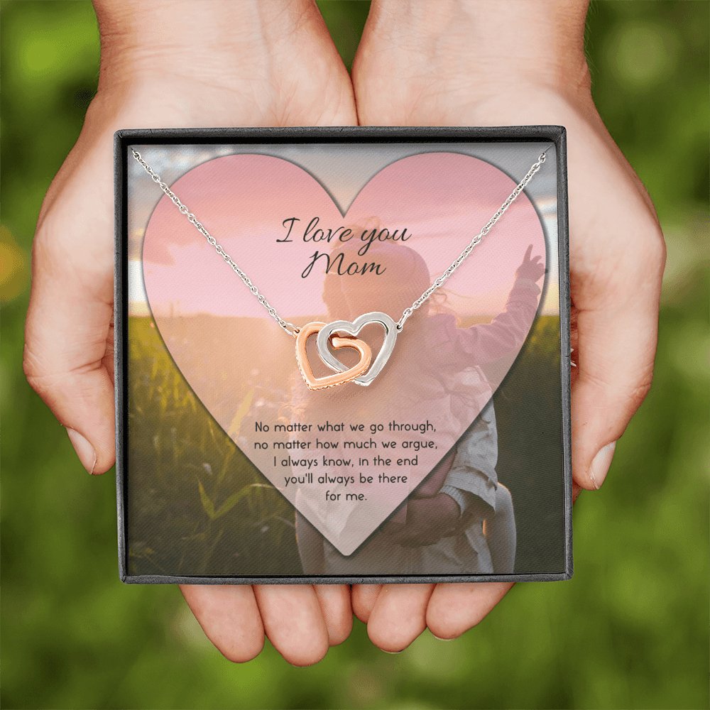 I Love you Mom - No Matter What - Interlocking Hearts - Celeste Jewel