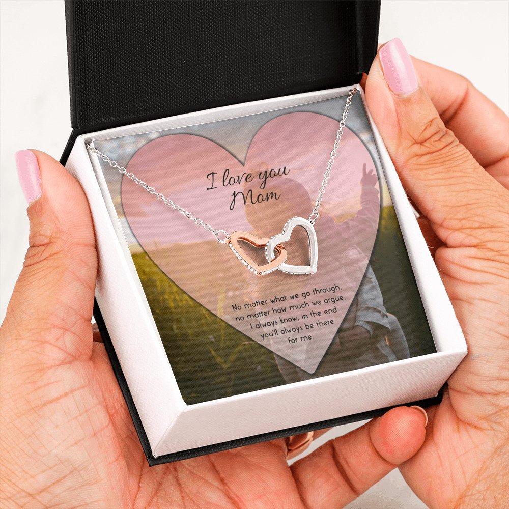 I Love you Mom - No Matter What - Interlocking Hearts - Celeste Jewel