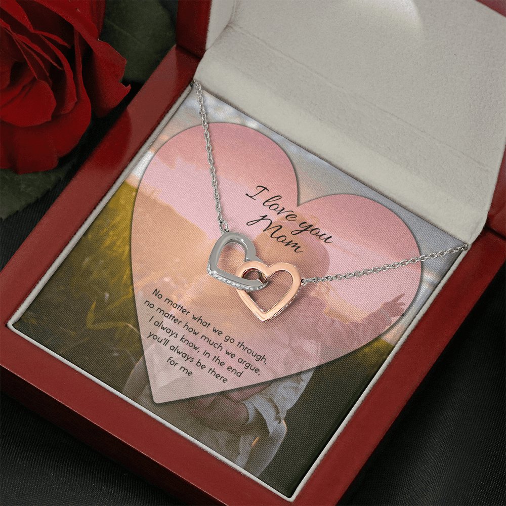 I Love you Mom - No Matter What - Interlocking Hearts - Celeste Jewel