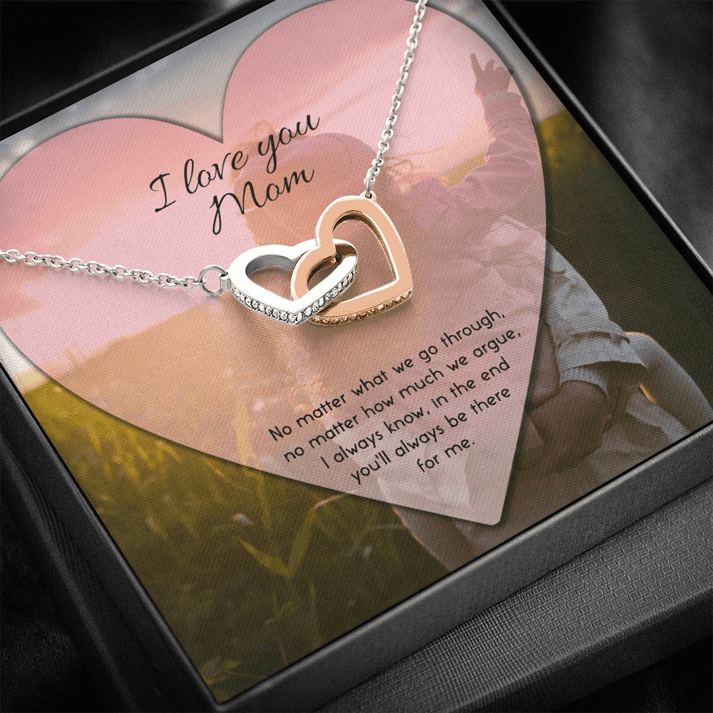 I Love you Mom - No Matter What - Interlocking Hearts - Celeste Jewel