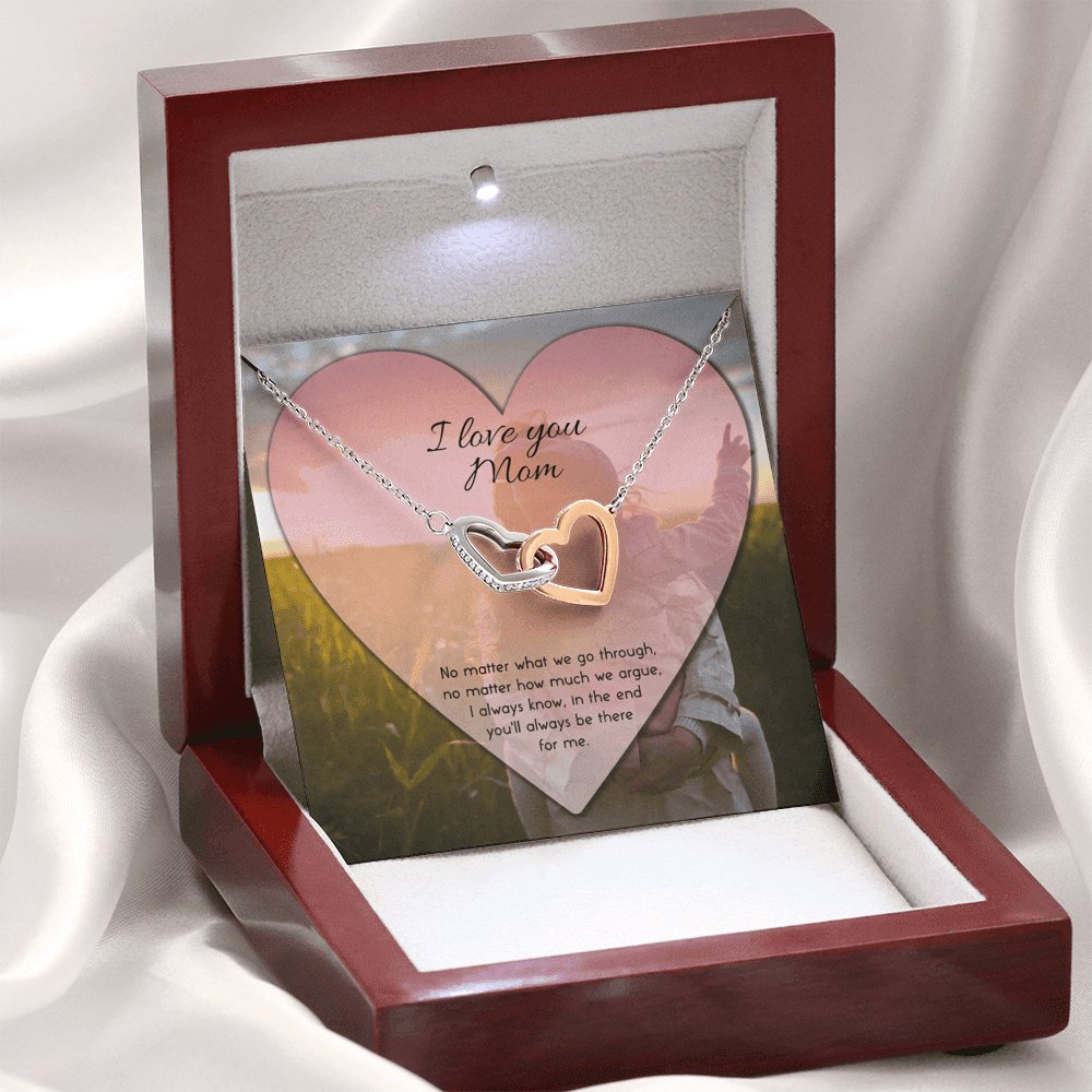 I Love you Mom - No Matter What - Interlocking Hearts - Celeste Jewel