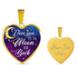 I Love You To The Moon And Back - Luxury Graphic Heart Necklace - Celeste Jewel