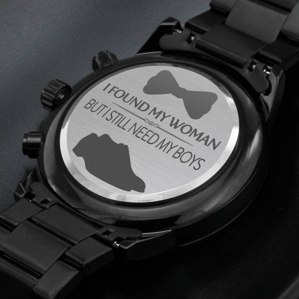 I Still Need My Boys - Black Chronograph Watch - Celeste Jewel