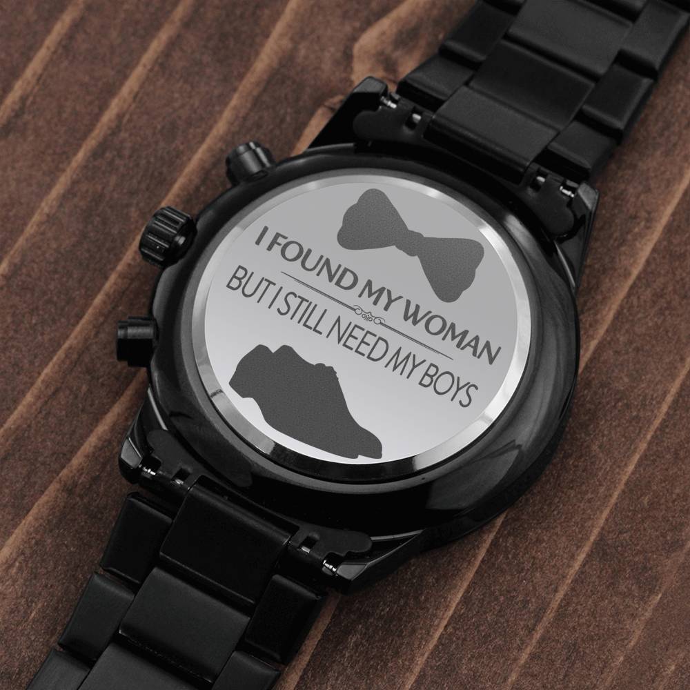 I Still Need My Boys - Black Chronograph Watch - Celeste Jewel