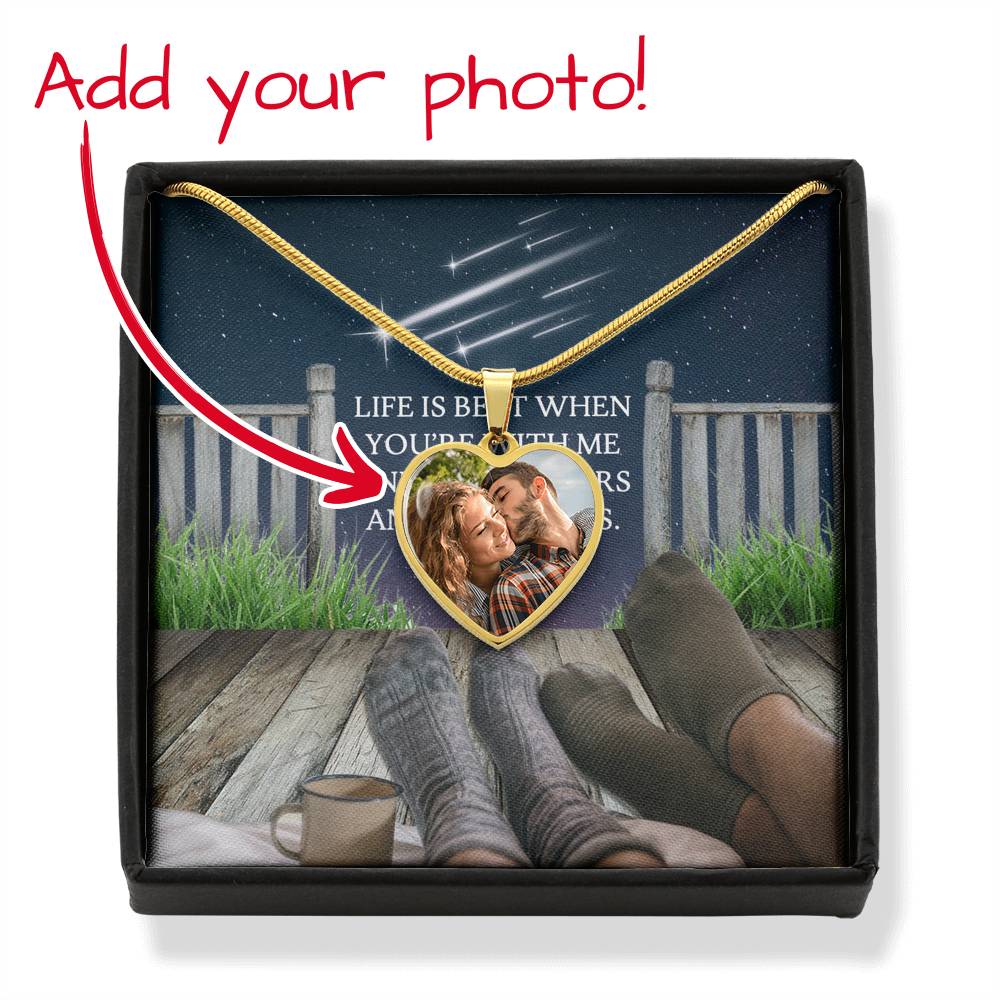 Life Is Best When You're With Me - Buyer Upload Heart Pendant - Celeste Jewel
