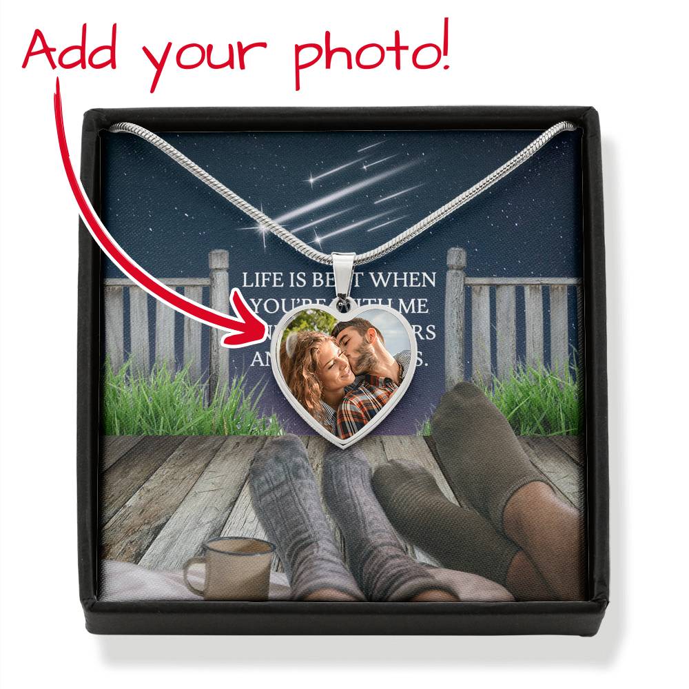 Life Is Best When You're With Me - Buyer Upload Heart Pendant - Celeste Jewel