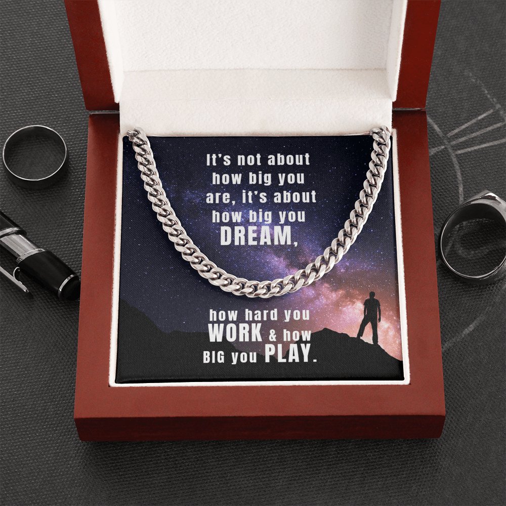 Meaningful Gift - How Big You Dream - Cuban Link Chain Necklace - Celeste Jewel