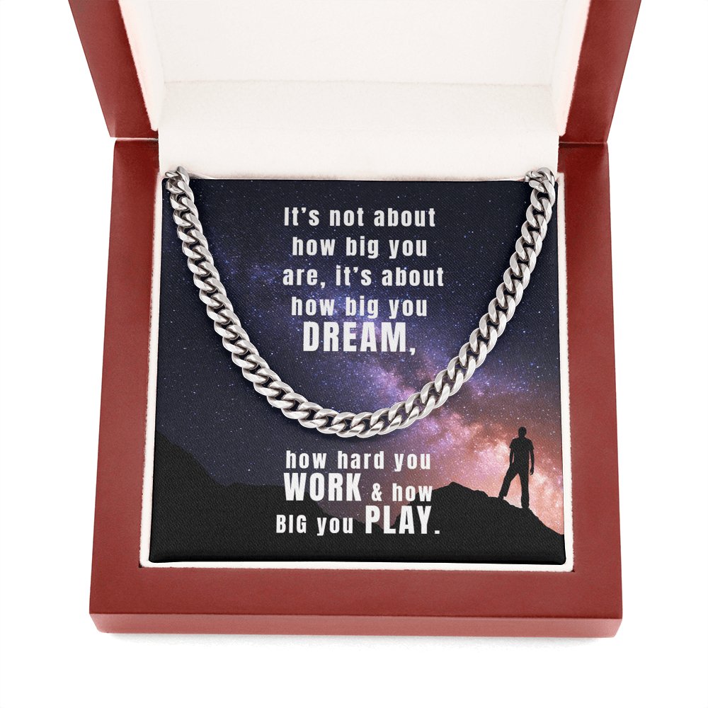 Meaningful Gift - How Big You Dream - Cuban Link Chain Necklace - Celeste Jewel
