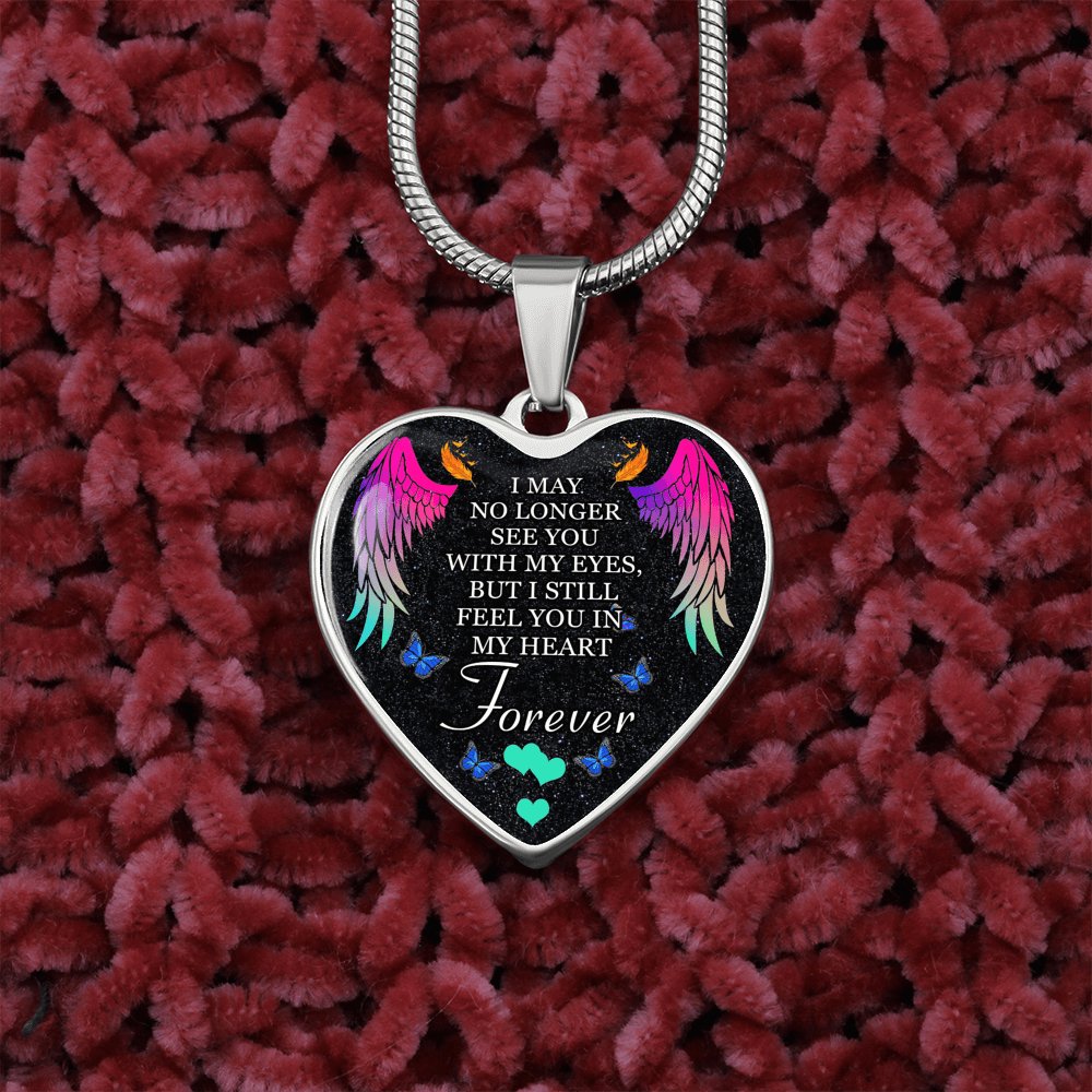 Memorial Gift - Feel You In My Heart - Luxury Graphic Heart Necklace - Celeste Jewel