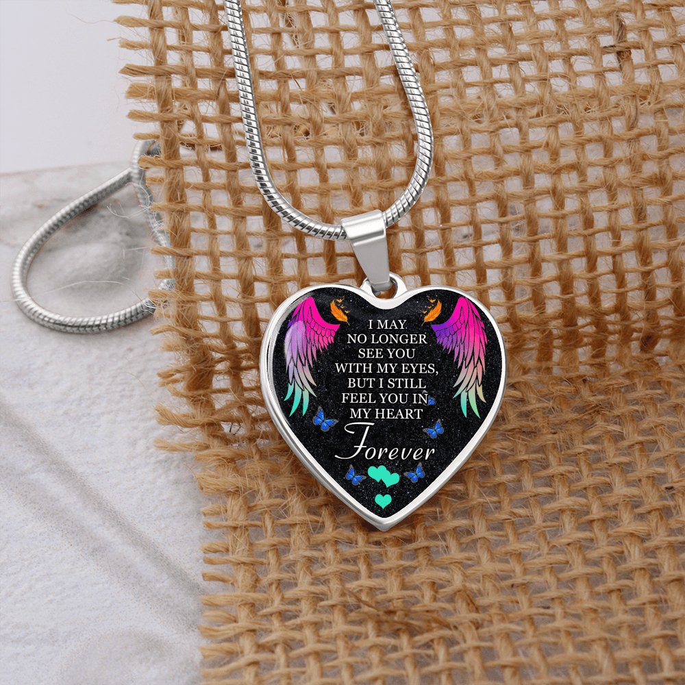 Memorial Gift - Feel You In My Heart - Luxury Graphic Heart Necklace - Celeste Jewel