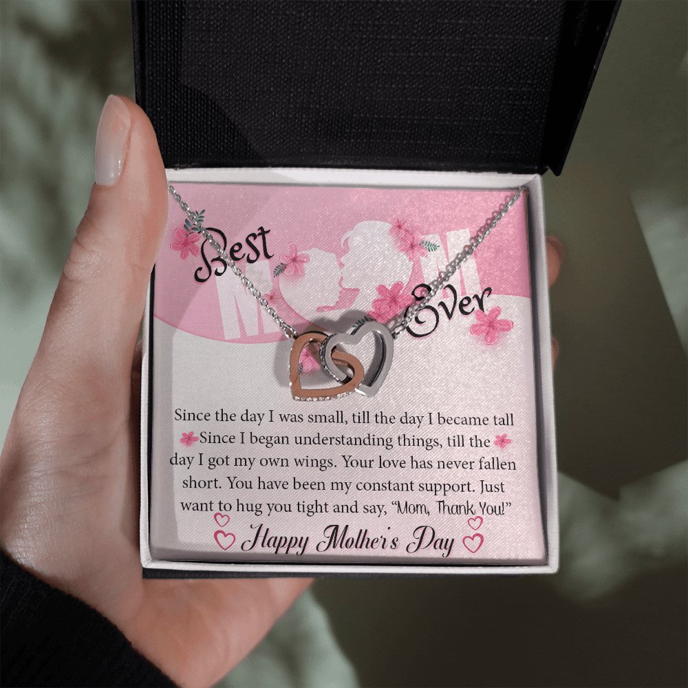 Mother's Day Gift - Best Mom Ever - Interlocking Hearts Necklace - Celeste Jewel