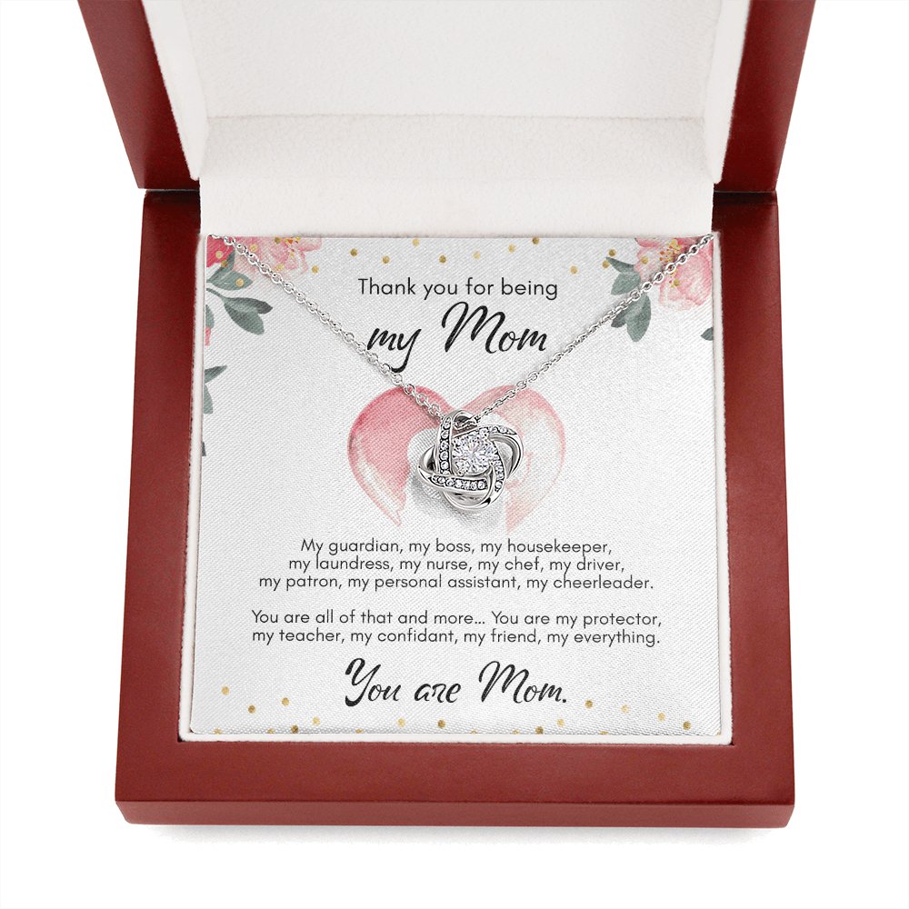 Mother's Day Personalized Gift - Birthday Gift For Mom - You Are Mom - Love Knot Necklace - Celeste Jewel
