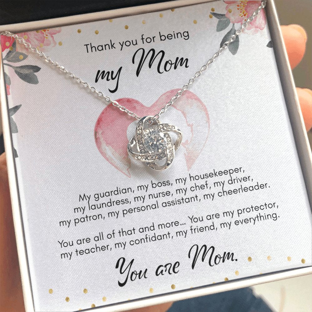 Mother's Day Personalized Gift - Birthday Gift For Mom - You Are Mom - Love Knot Necklace - Celeste Jewel