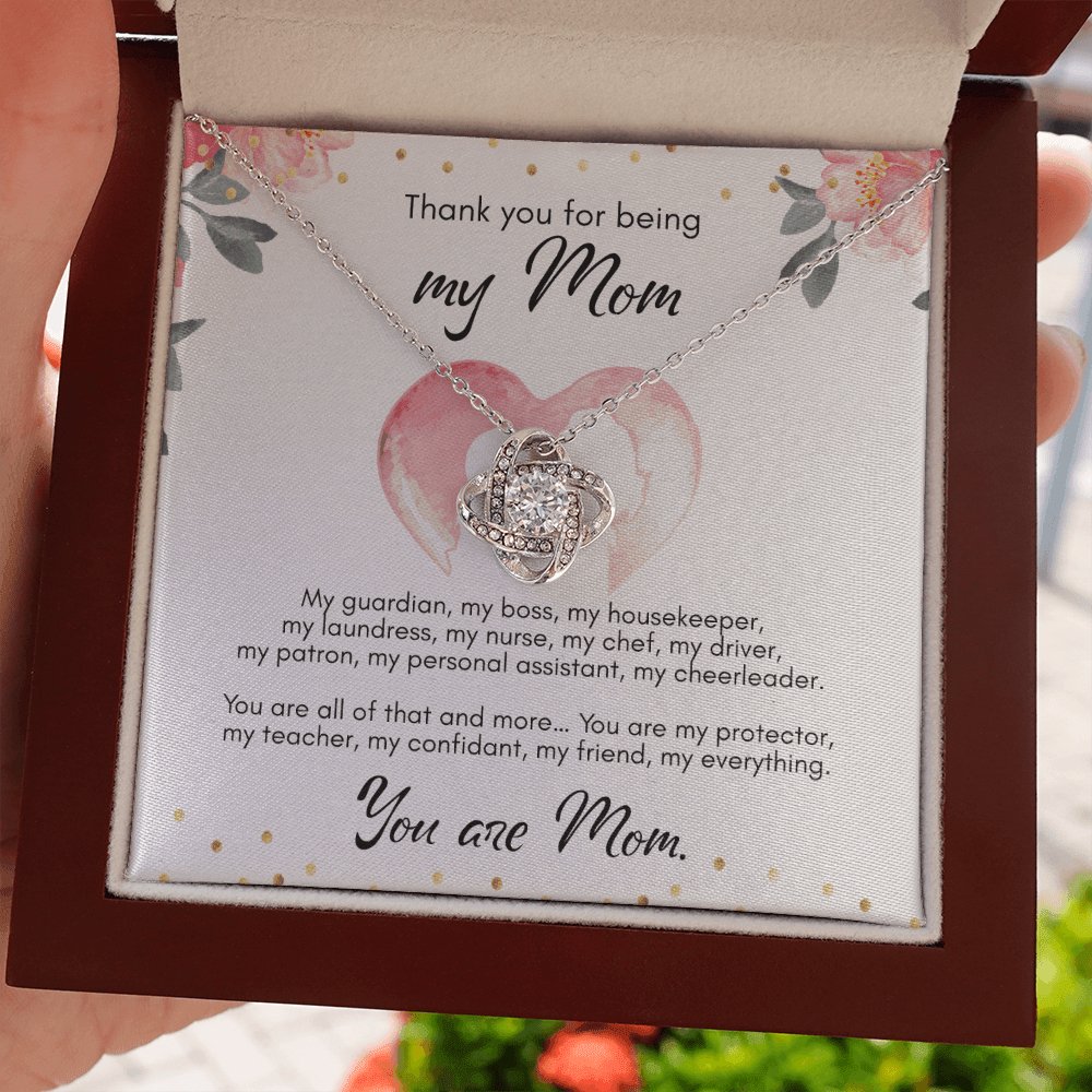 Mother's Day Personalized Gift - Birthday Gift For Mom - You Are Mom - Love Knot Necklace - Celeste Jewel