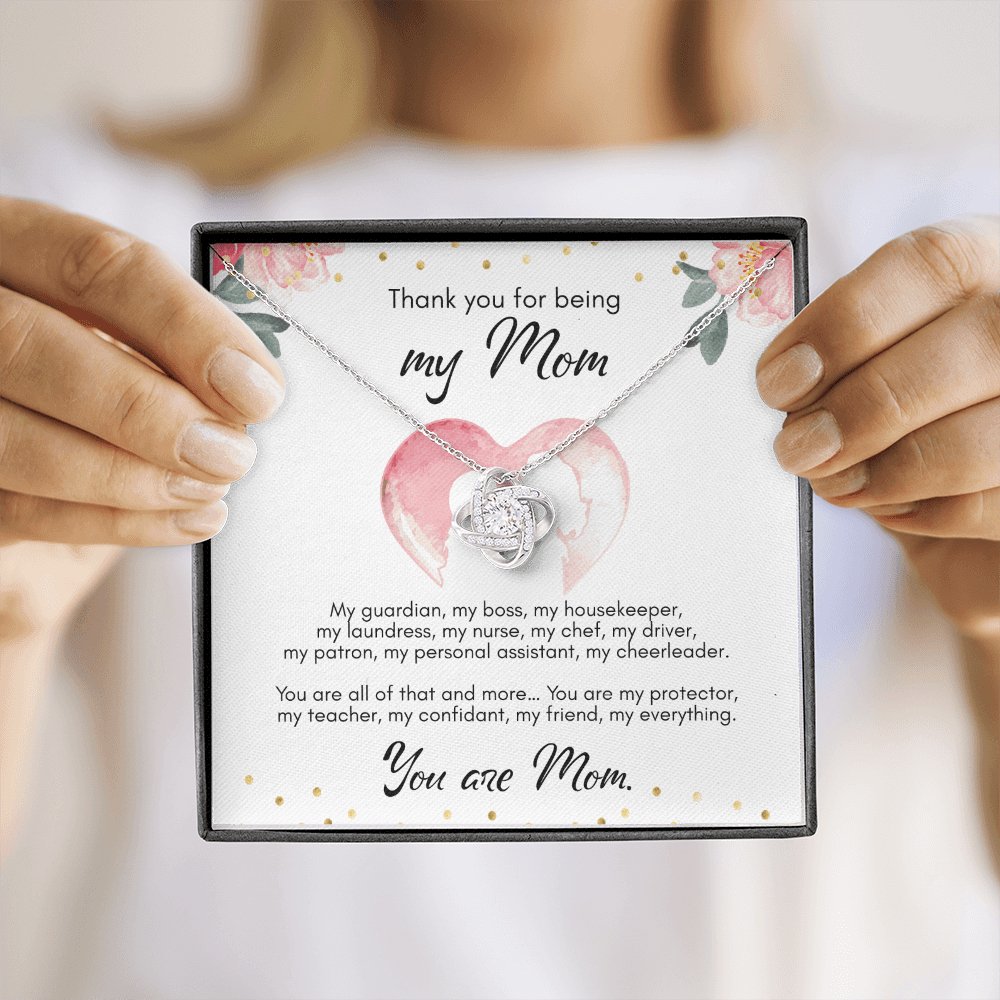 Mother's Day Personalized Gift - Birthday Gift For Mom - You Are Mom - Love Knot Necklace - Celeste Jewel