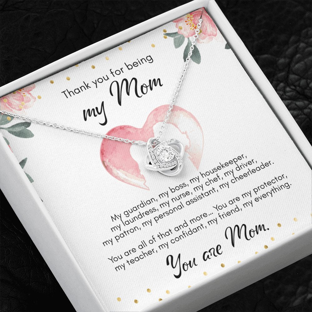 Mother's Day Personalized Gift - Birthday Gift For Mom - You Are Mom - Love Knot Necklace - Celeste Jewel