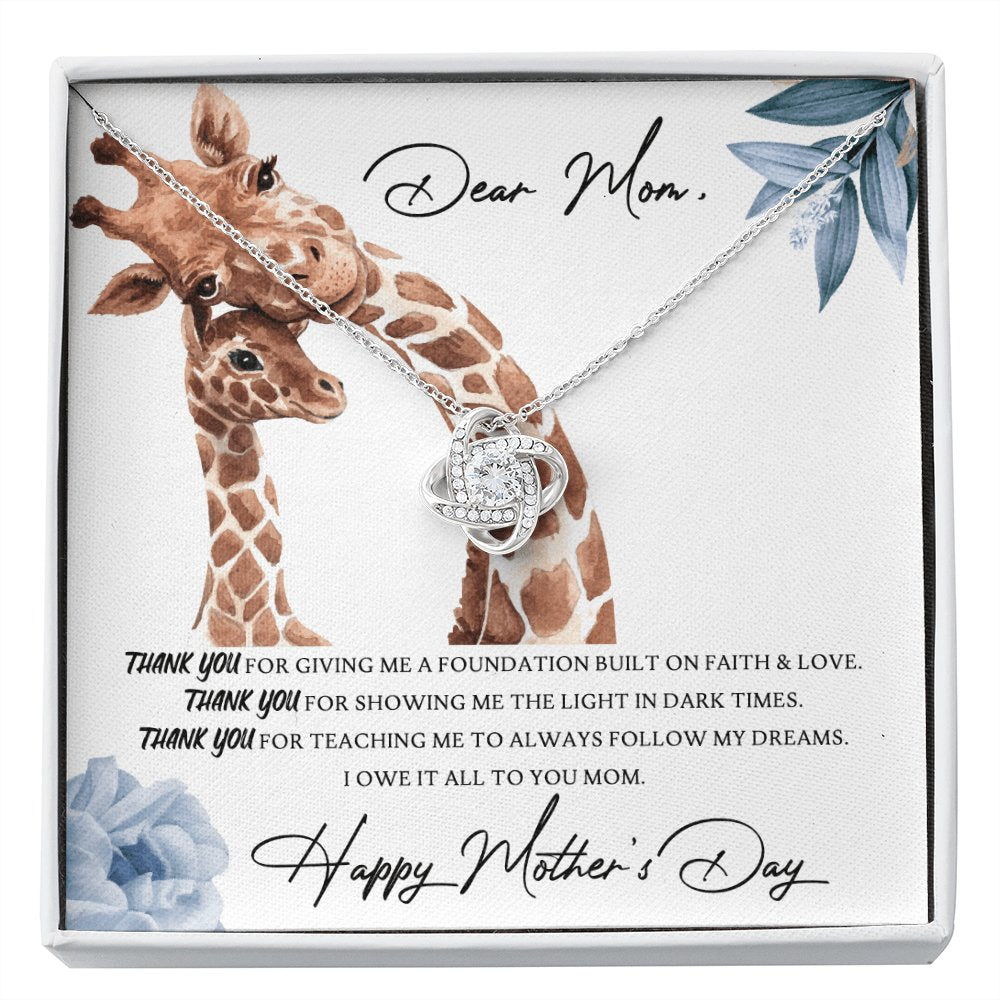 Mother's Day Personalized Gift - I Owe It All To You - Love Knot Necklace - Celeste Jewel