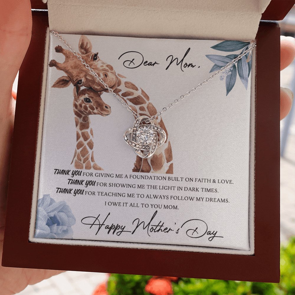 Mother's Day Personalized Gift - I Owe It All To You - Love Knot Necklace - Celeste Jewel