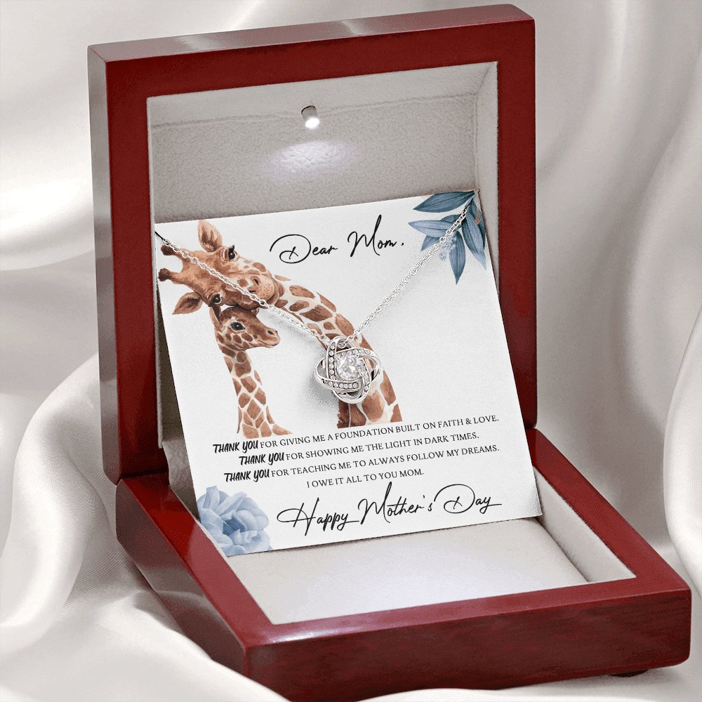 Mother's Day Personalized Gift - I Owe It All To You - Love Knot Necklace - Celeste Jewel