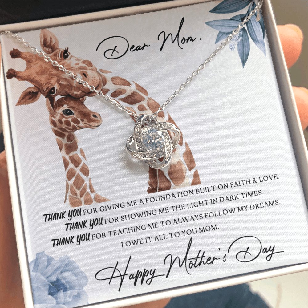 Mother's Day Personalized Gift - I Owe It All To You - Love Knot Necklace - Celeste Jewel