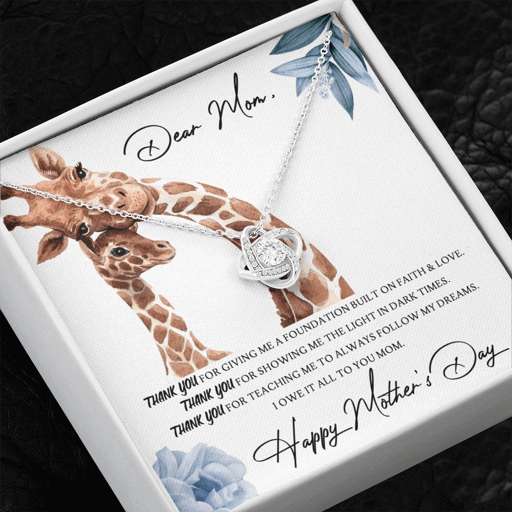 Mother's Day Personalized Gift - I Owe It All To You - Love Knot Necklace - Celeste Jewel