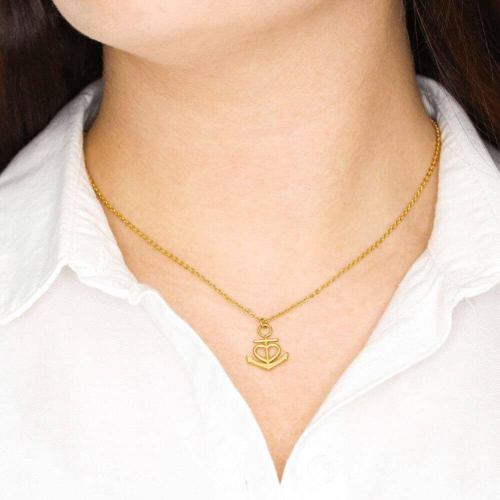 My Dearest Friend - I'll Be The Wings - Anchor Necklace - Celeste Jewel