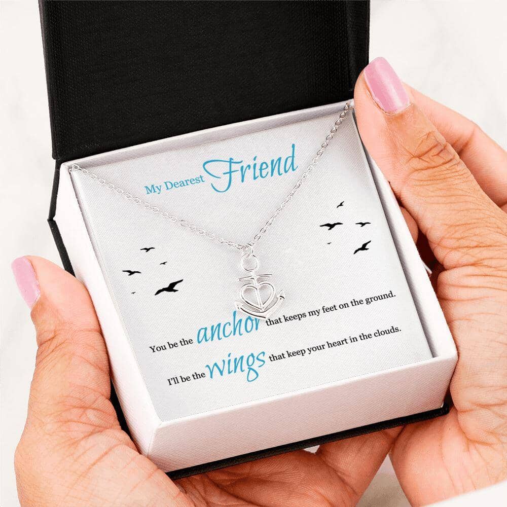 My Dearest Friend - I'll Be The Wings - Anchor Necklace - Celeste Jewel