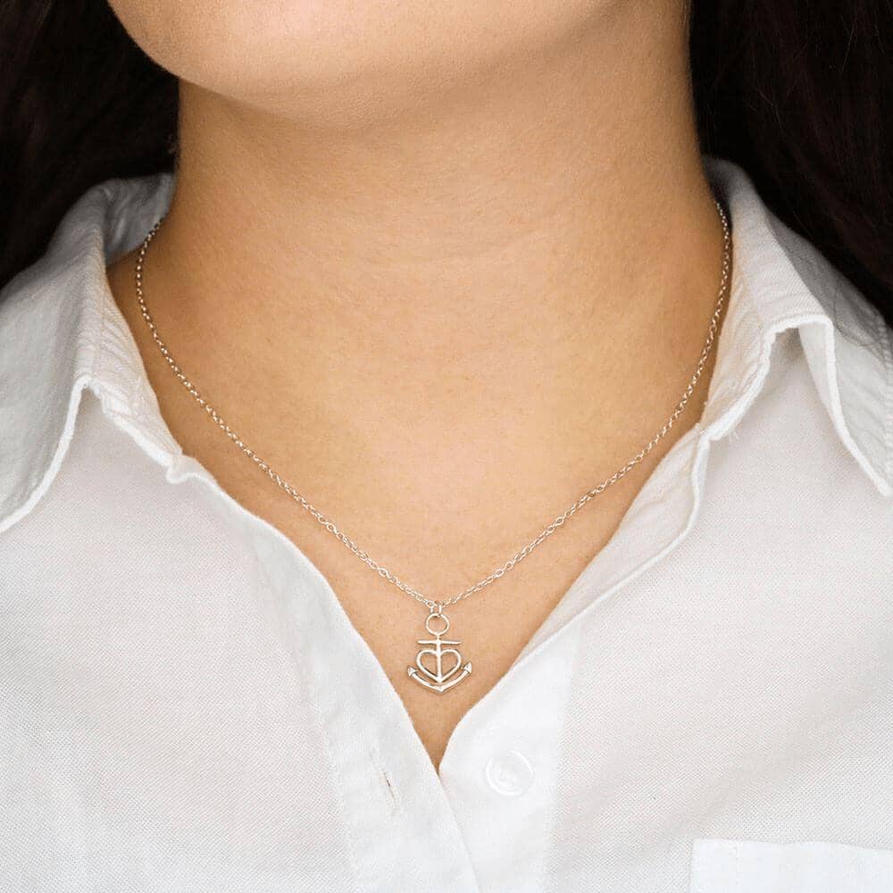 My Dearest Friend - I'll Be The Wings - Anchor Necklace - Celeste Jewel